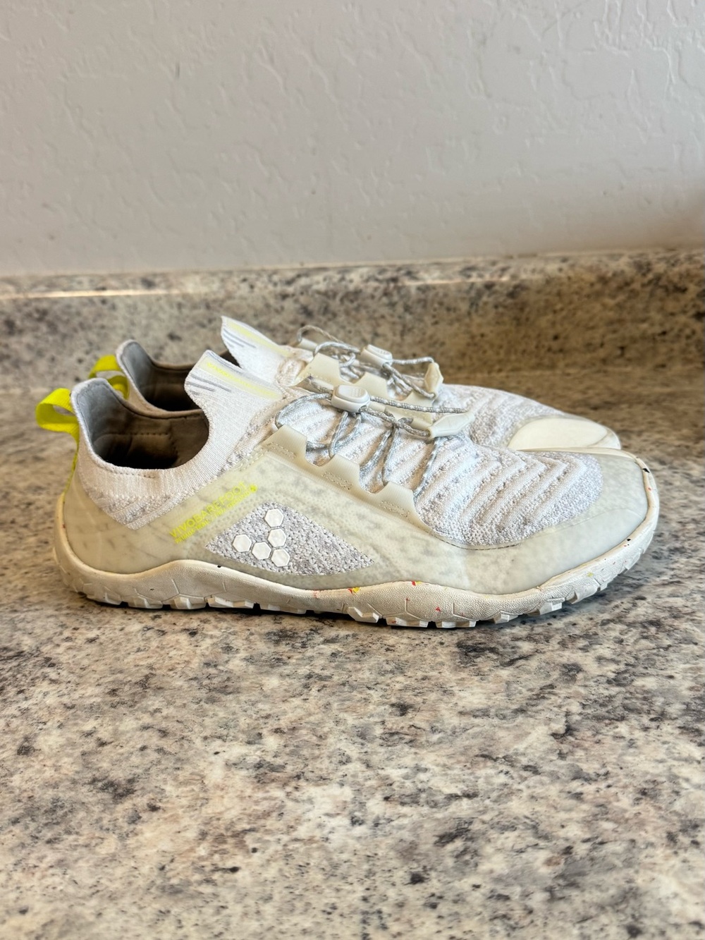 Vivo Barefoot White Sneakers with Yellow Accent